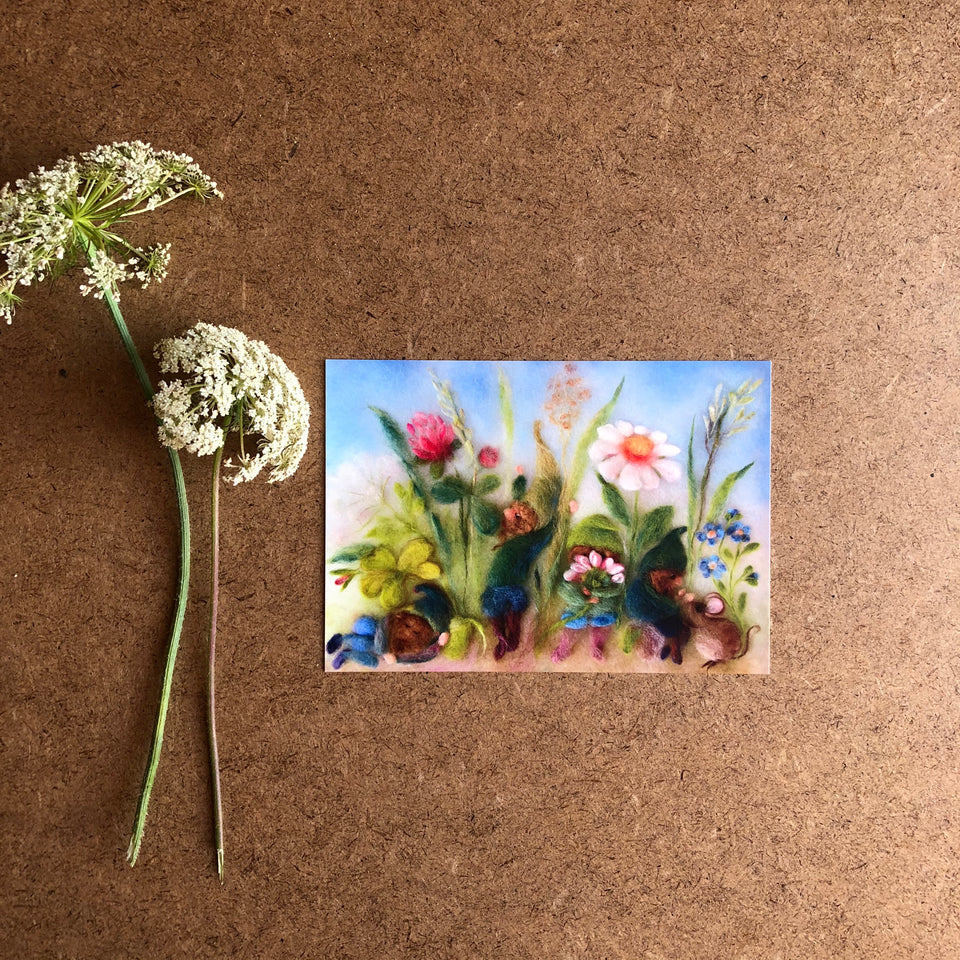 DWARF IN THE MEADOW POSTCARD ~ FRANZISKA SERTORI-KOPP