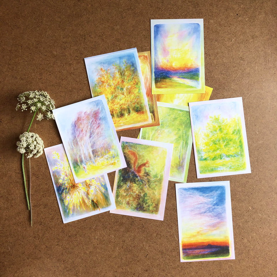 MONTHS OF THE YEAR, 12 POSTCARDS ~ DAVID NEWBATT
