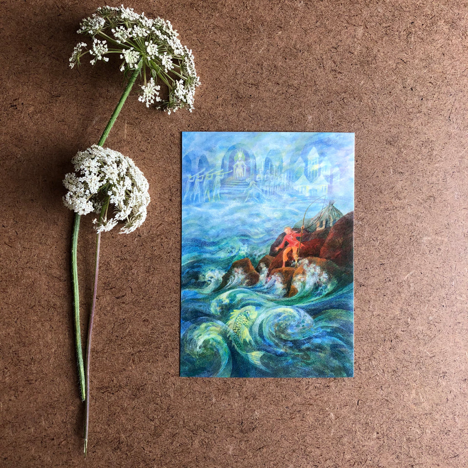 THE FISHERMAN AND HIS WIFE POSTCARD ~ GABRIELA DE CARVALHO
