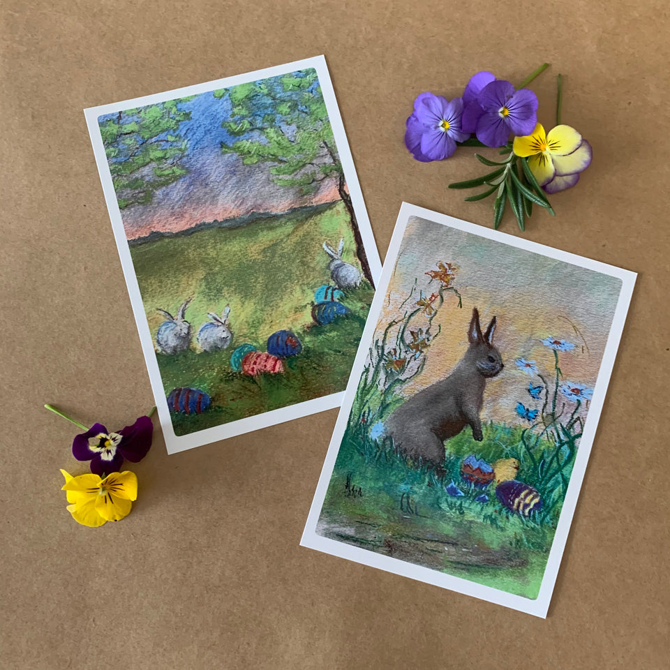 EASTER BUNNIES POSTCARD ~ MARGARET HUNT