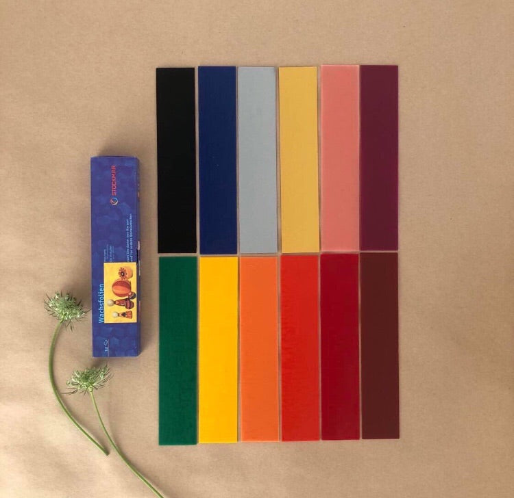 BEESWAX CANDLE ROLLING KIT with decorative wax