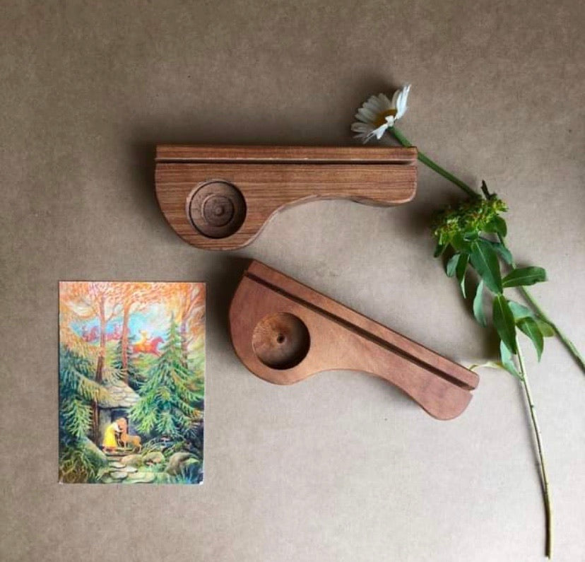 HANDCRAFTED WOODEN POSTCARD AND CANDLE HOLDER