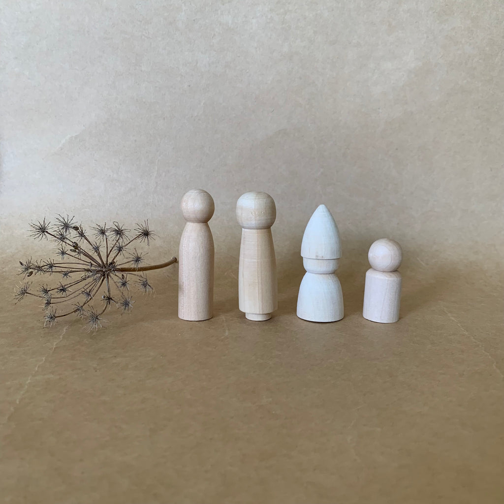 plain wooden peg dolls