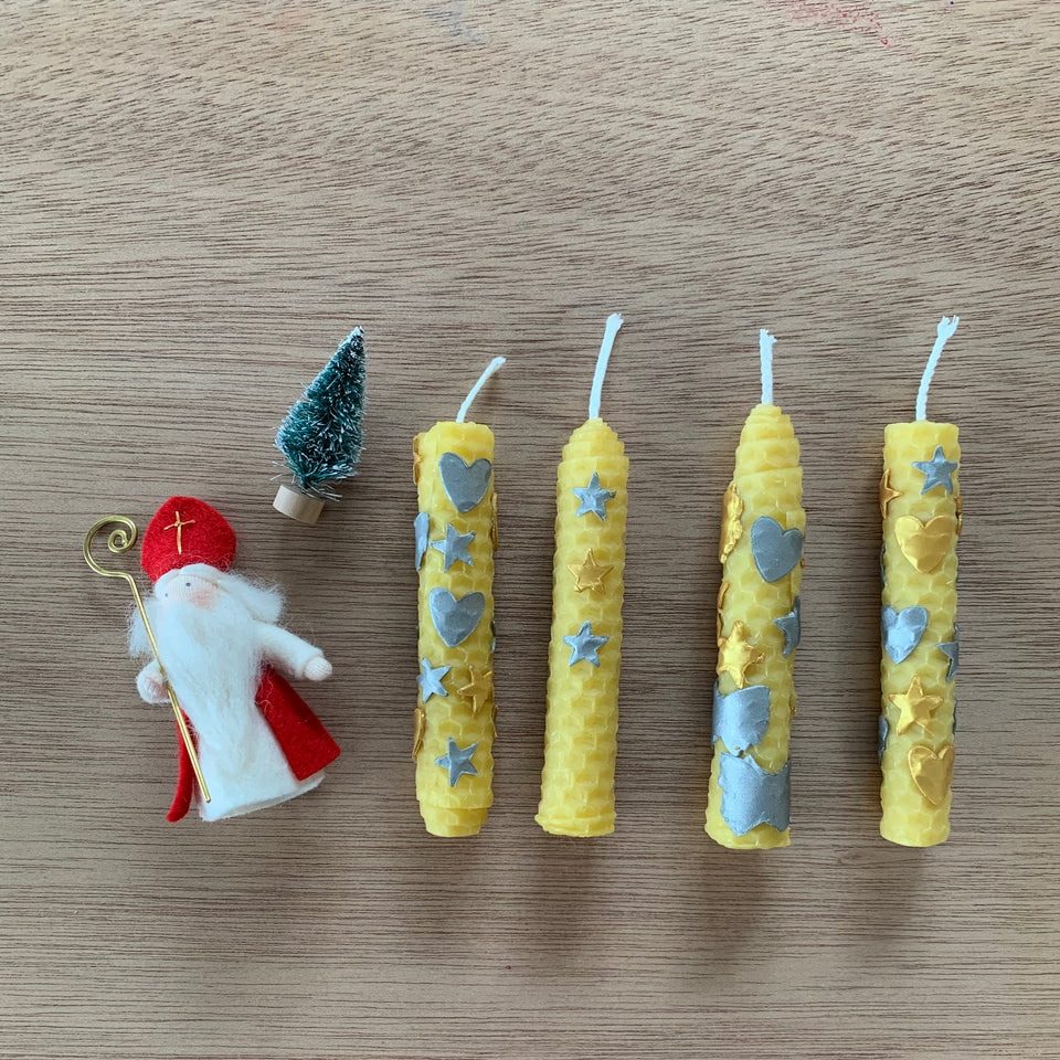 BEESWAX CANDLE ROLLING KIT with decorative wax