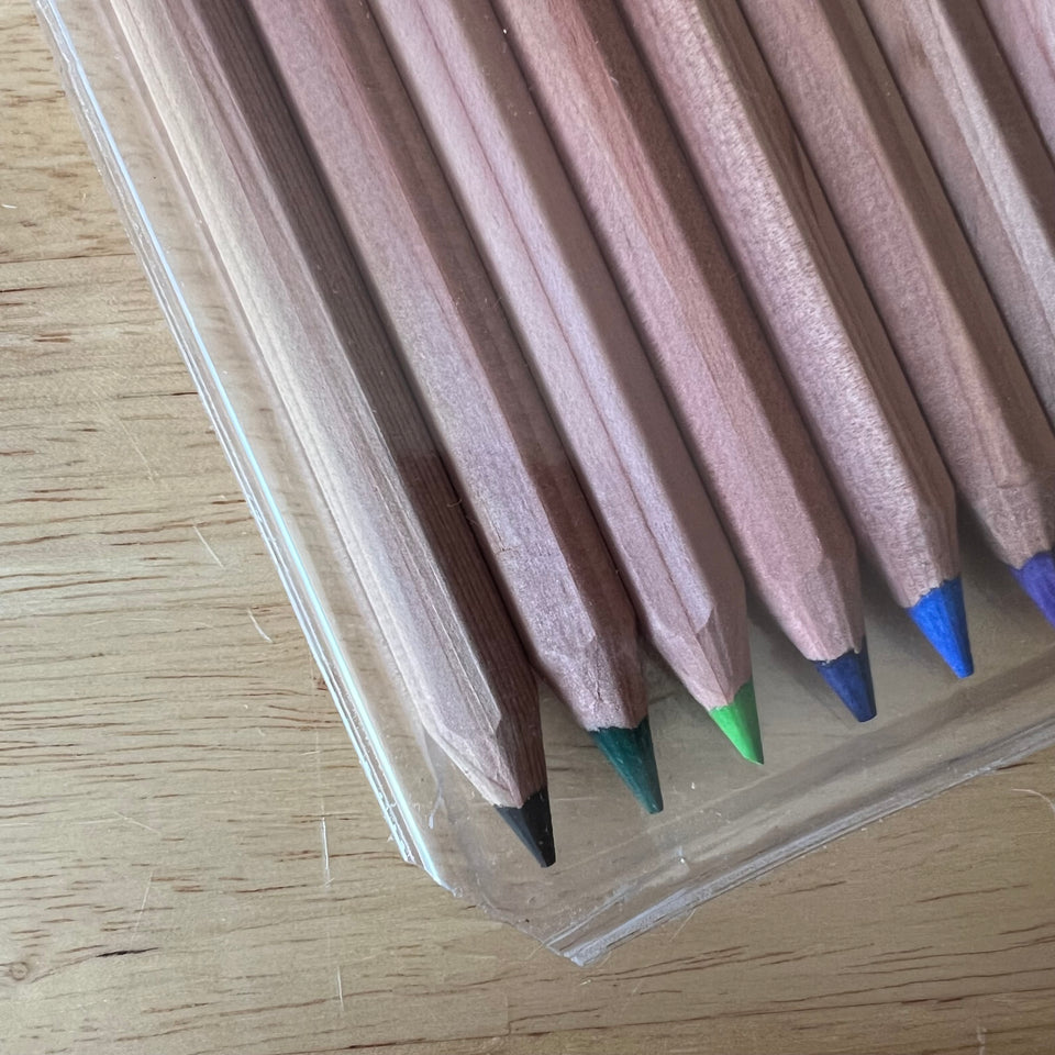 OUTLET - DAMAGED STOCK ~ YORIK HEXAGONAL COLOUR PENCILS ~ 12