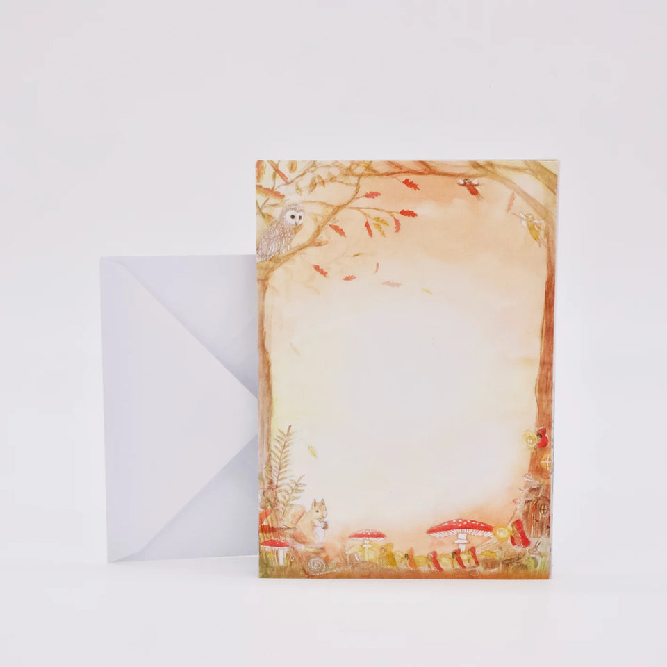 AUTUMN NOTE PAPER SET ~ WILDED FAMILY