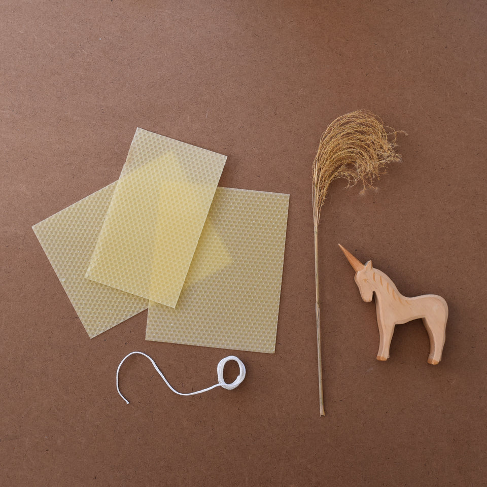 BEESWAX CANDLE ROLLING KIT with decorative wax