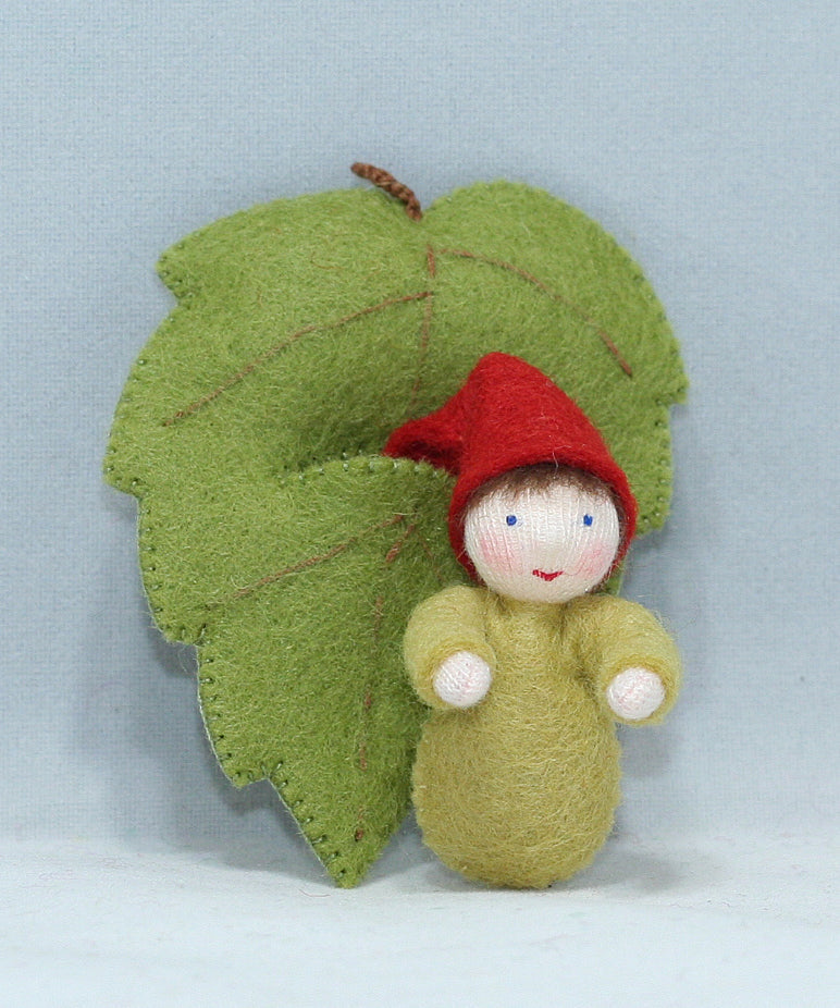 FOREST GNOME FAMILY ~ BABY WITH LEAF SACK