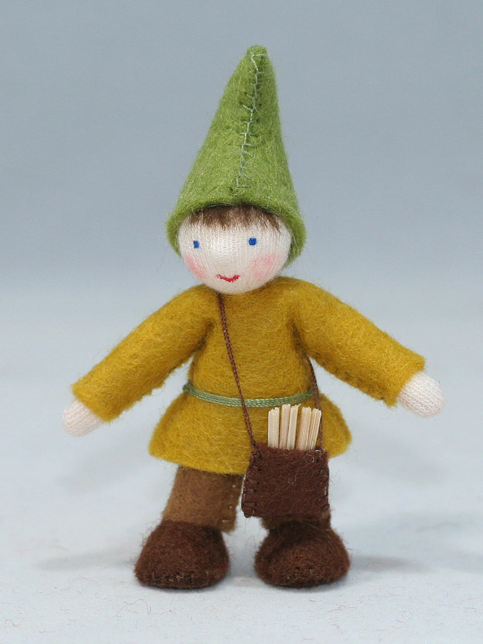 FOREST GNOME FAMILY ~ BOY WITH TINY POUCH BAG