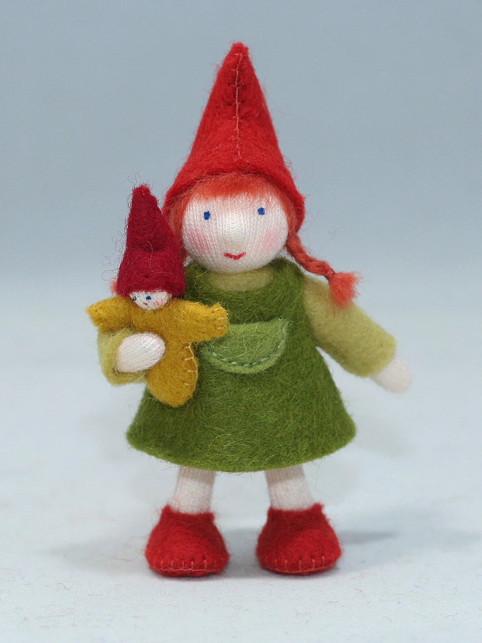 FOREST GNOME FAMILY ~ GIRL WITH TINY DOLL