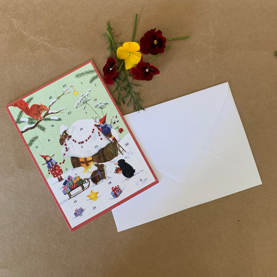 CHRISTMAS WITH PIPPA & PELLE ~ SMALL ADVENT CARD ~ DANIELA DRESCHER