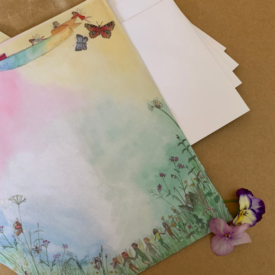 SPRING RAINBOW NOTE PAPER SET ~ WILDED FAMILY