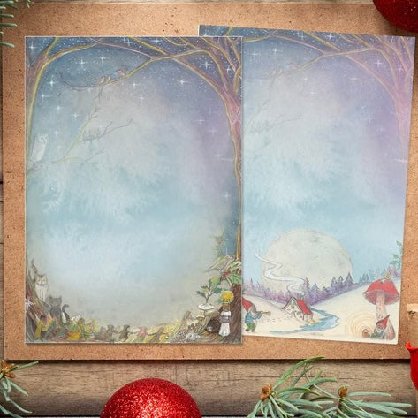 WINTER NOTE PAPER SET ~ WILDED FAMILY