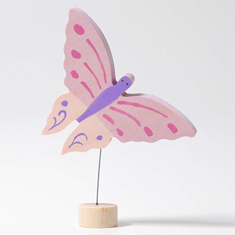 DELUXE PINK BUTTERFLY HANDPAINTED ~ CELEBRATION RING DECORATION ~ GRIMMS